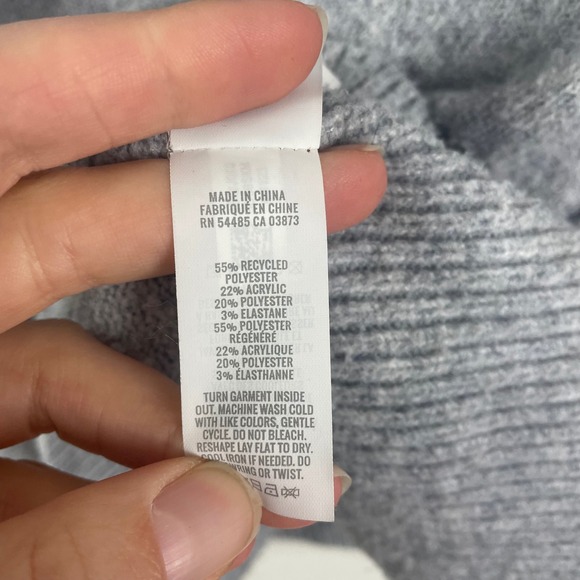 Aerie Oversized Unreal Grey Crew Neck Sweater Knit Pullover Women's L Lounge - Picture 4 of 8